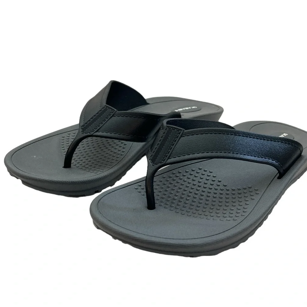 Okabashi Surf Unisex Flip Flops Black Beach Ocean Size LL (9-10)